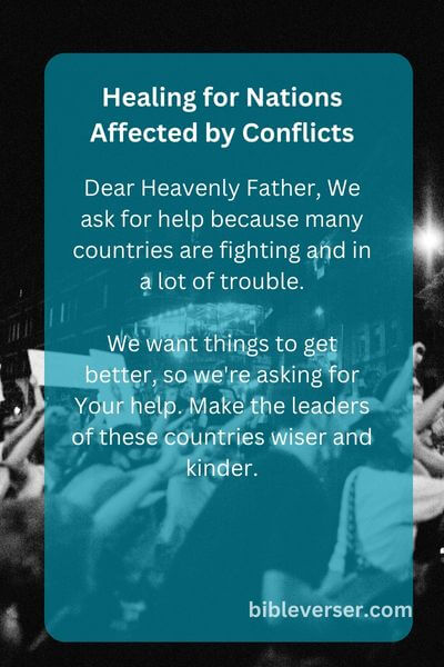 Healing for Nations Affected by Conflicts