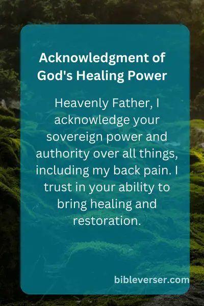 Acknowledgment of God's Healing Power