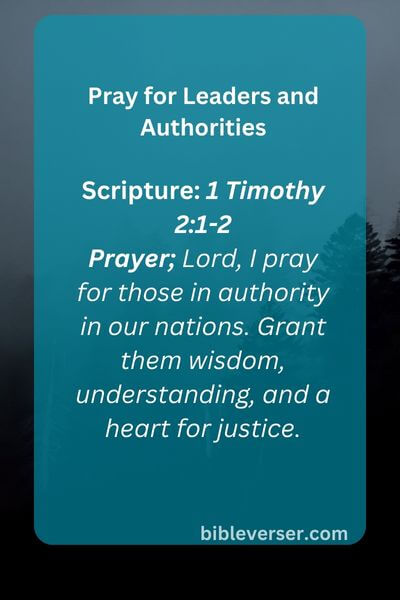 Pray for Leaders and Authorities