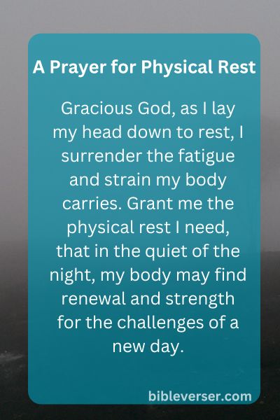 A Prayer for Physical Rest
