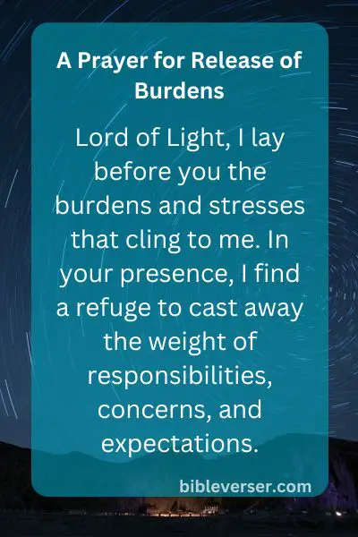 A Prayer for Release of Burdens