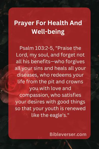 Prayer For Health And Well-being