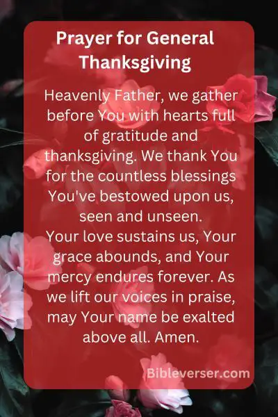 Prayer for General Thanksgiving