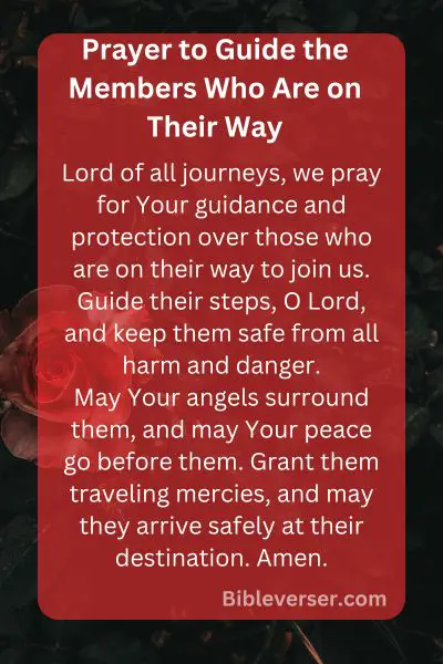 Prayer to Guide the Members Who Are on Their Way