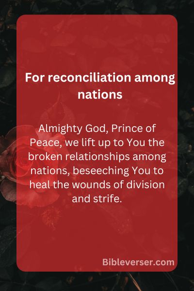 For reconciliation among nations