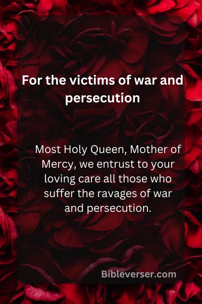 For the victims of war and persecution