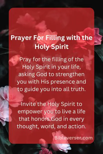 Prayer For Filling with the Holy Spirit