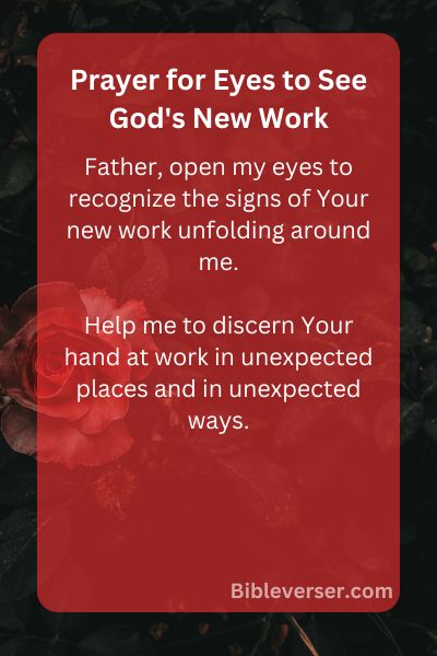 Prayer for Eyes to See God's New Work
