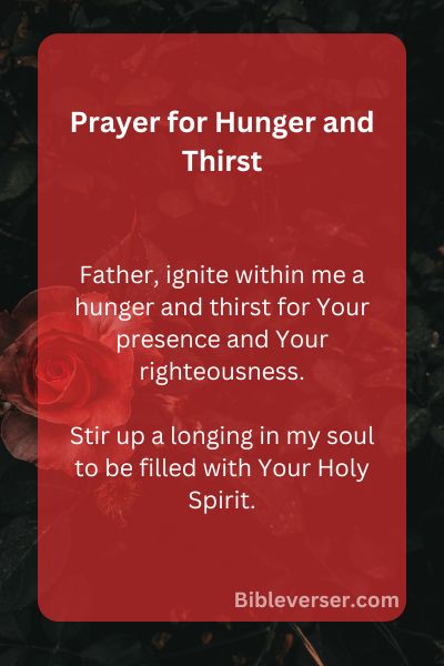 Prayer for Hunger and Thirst