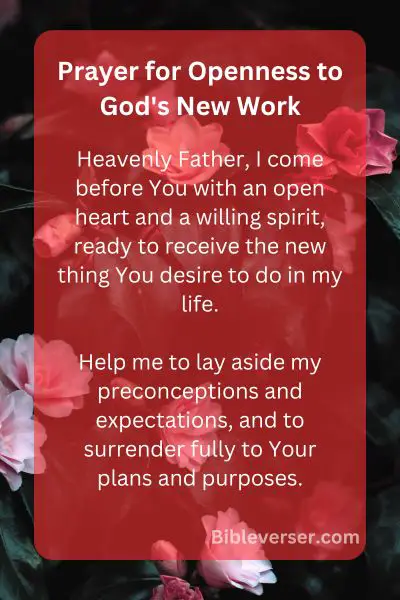 Prayer for Openness to God's New Work