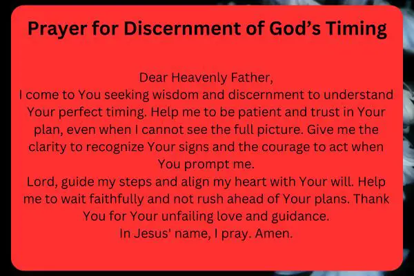 Prayer for Discernment of God’s Timing 