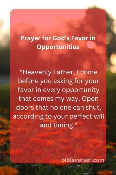 Prayer for God's Favor in Opportunities