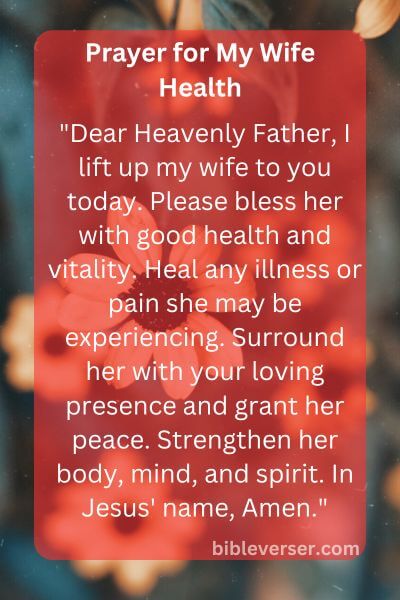 Prayer for My Wife Health