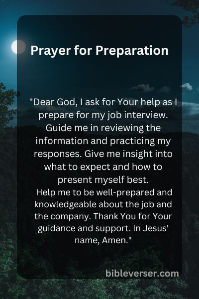 Prayer for Preparation