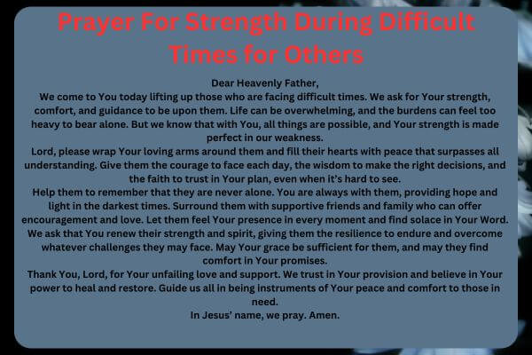 Prayer For Strength During Difficult Times for Others