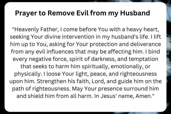 Prayer to Remove Evil from my Husband