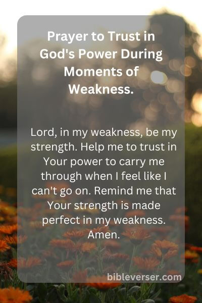 Prayer to Trust in God's Power During Moments of Weakness