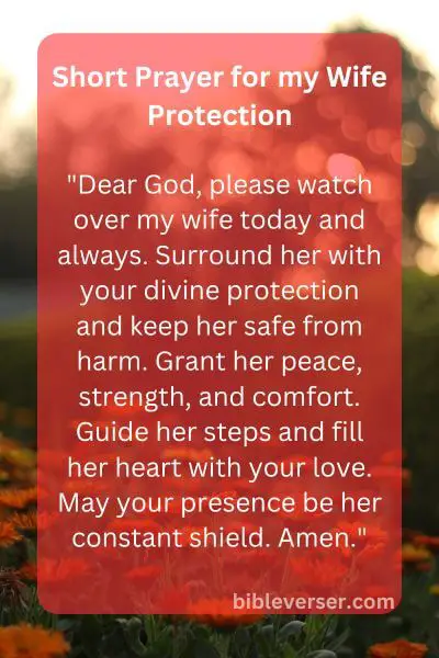 Short Prayer for my Wife Protection