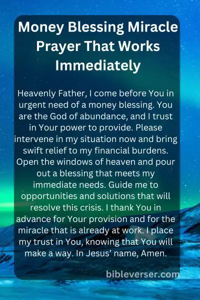 Money Blessing Miracle Prayer That Works Immediately