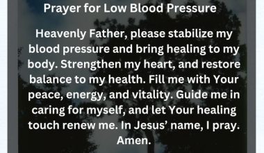 Prayer for Low Blood Pressure