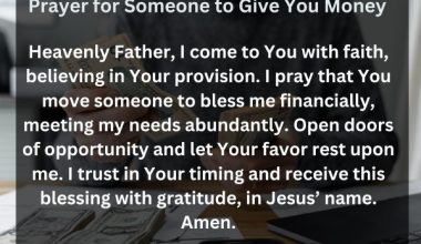 Prayer for Someone to Give You Money