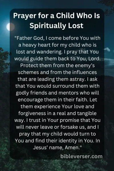 Prayer for a Child Who Is Spiritually Lost