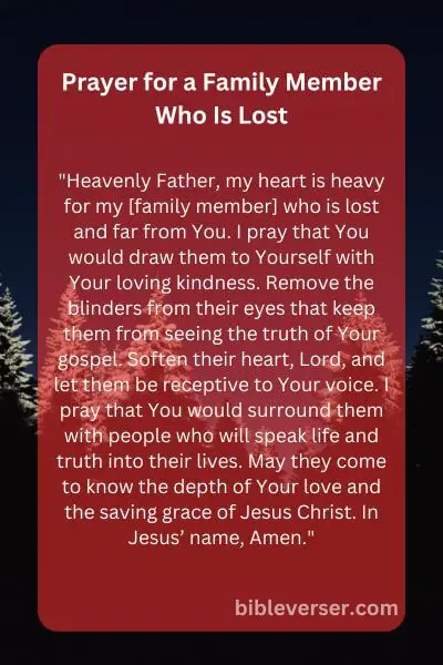 Prayer for a Family Member Who Is Lost