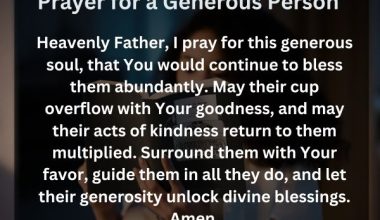 Prayer for a Generous Person