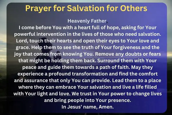 Prayer for salvation for others