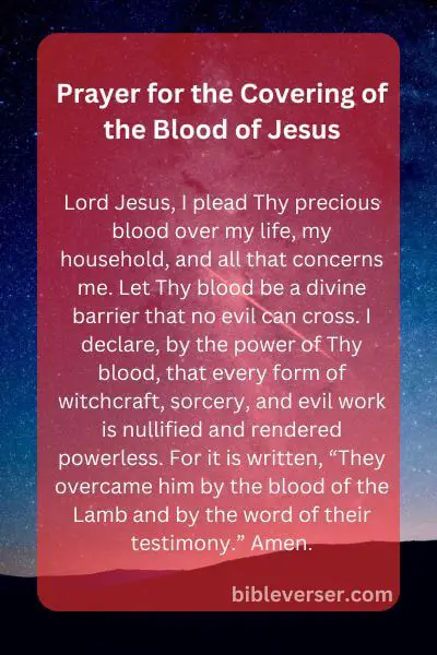 Prayer for the Covering of the Blood of Jesus