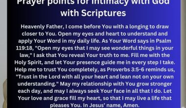 Prayer points for intimacy with God with Scriptures