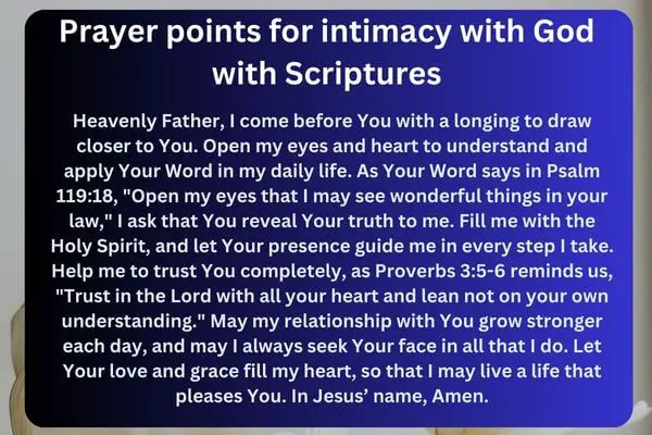 Prayer points for intimacy with God with Scriptures