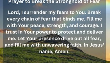 Prayer to break the stronghold of fear